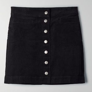 Black Aritzia Velvet Mini Skirt